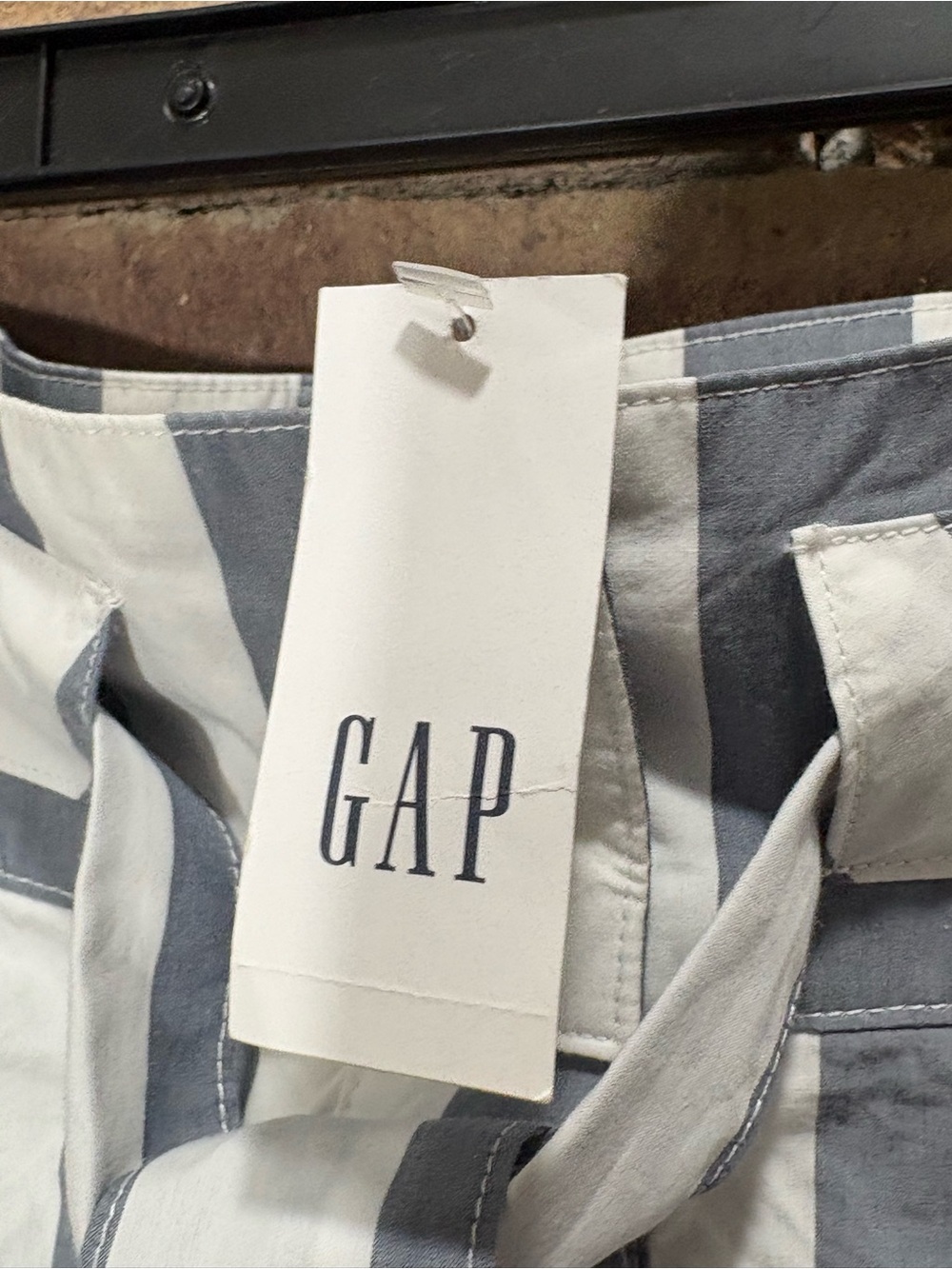 NWT Gap Women's Striped Paper Bag Waist Button Front Skirt Size 12 - Picture 4 of 9